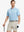 Model wearing Modern Texture Stylish Polo in SKY BLUE, front half-body view holding golf club.