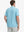 Back view from waist up showing the fit of LIGHT BLUE 4 Way Stretch Jacquard Polo on model