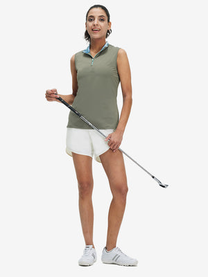 Pantalones cortos de secado rápido 2 en 1 de talle alto para mujer con 7 bolsillos