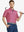 MAELREG Men's Performance Jersey Print Polo in Rose Flower – front half-body with golf pose