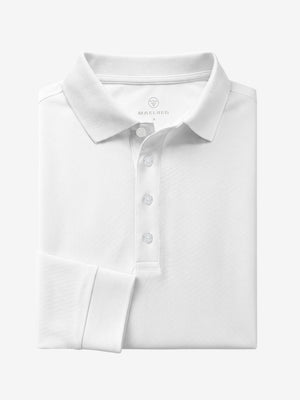 Solid Cotton Blend Collared Long Sleeve Polo