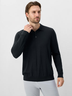 Pure Merino Wool Knit Sweater Polo Shirts