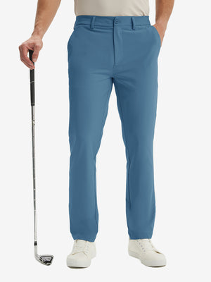 Pantalones de Golf Repelentes al Agua de Corte Clásico con Pliegue Frontal