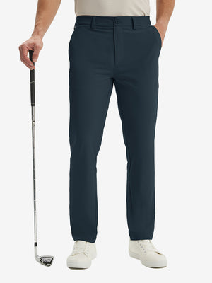 Pantalones de Golf Repelentes al Agua de Corte Clásico con Pliegue Frontal
