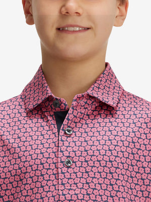 Youth Print Stretch Lightweight Polo Shirts