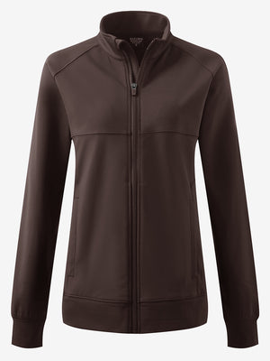 Women's Water-Resistant Stretch Fleece Lined Jacket in coffee brown, 3D product view