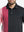 Front half-body view from nose to chest of model wearing BLACK Moisture Wicking Color Block Polo Shirt.