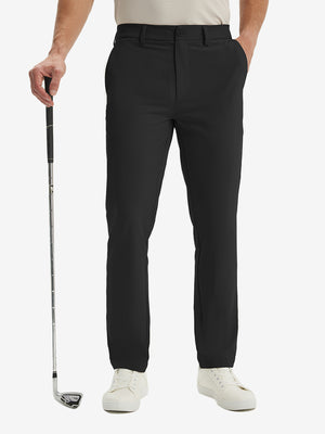 Pantalones de Golf Repelentes al Agua de Corte Clásico con Pliegue Frontal
