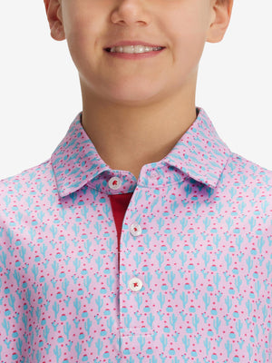 Youth Print Stretch Lightweight Polo Shirts