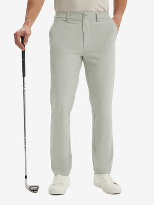 Pantalones de Golf Repelentes al Agua de Corte Clásico con Pliegue Frontal