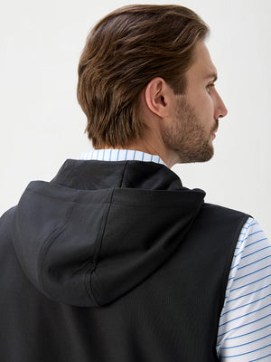 Water Resistant Sleeveless Hooded Jacket With Pockets