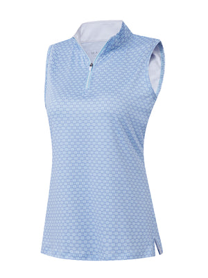 Women's Sleeveless Q-Zip Print Golf Shirts