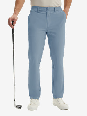 Pantalones de Golf Repelentes al Agua de Corte Clásico con Pliegue Frontal