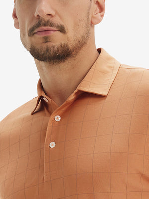 Performance Reflective Checked Collar Golf Shirt