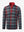 Front 3D view of full print lightweight quarter zip pullover, clean shape with vibrant redblack check design