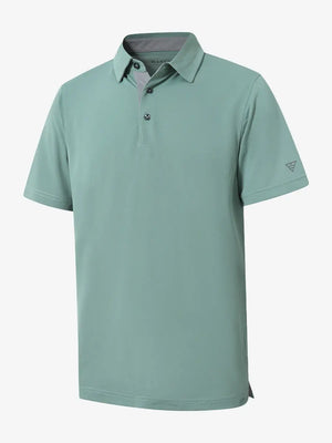 3D view showcasing BERYL GREEN Ventilated Pique Performance Polo design