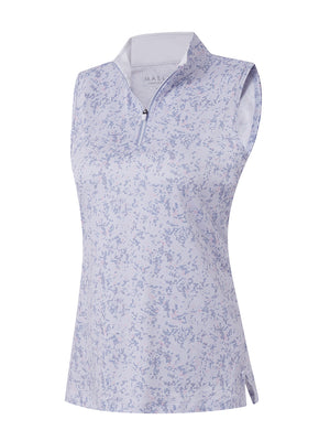 Women's Sleeveless Q-Zip Print Golf Shirts