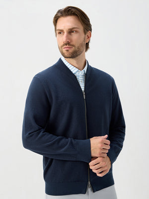 Wool Full Zip Sweater Bomber Jackets