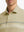 Front half-body view from nose to chest of model wearing DARK KHAKI Stylish Chest Print Snap Polo