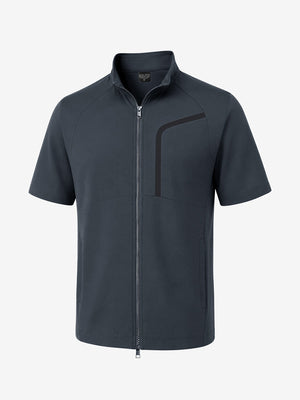 3d digital rendering of the apparel, lightweight upf50+ short sleeve golf vests jacket in dark grey