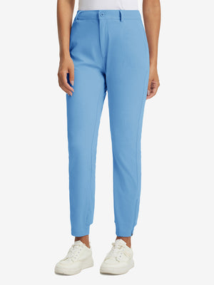 Women's Ultra-stretch Quick Dry Sweatpants with Ankle Zips in misty blue, 3D product view