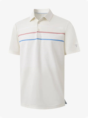 3D view showing Chest Print Polo Shirts in Cream color