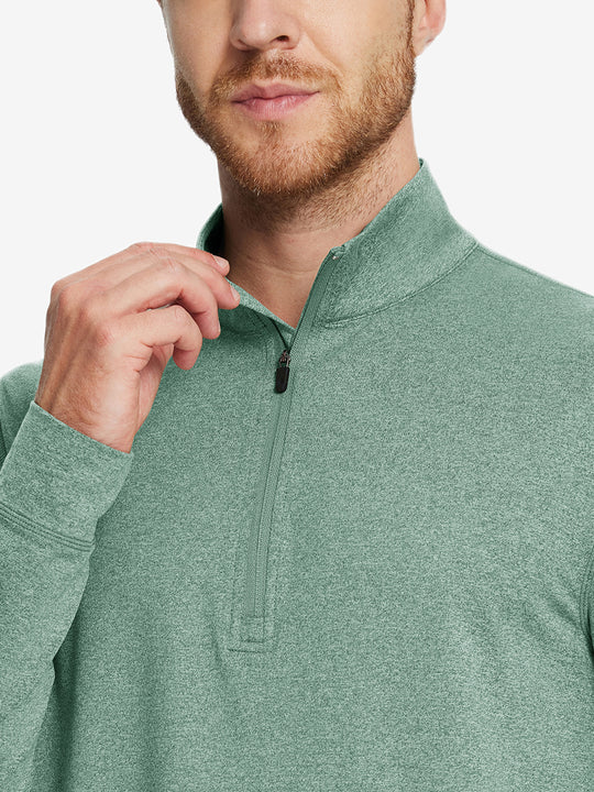 Quarter Zip Melange Pullover