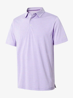 Performance Cooling Polo – 3D product view in Lavender White Stripe for kids