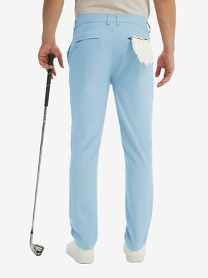 Pantalones de Golf Repelentes al Agua de Corte Clásico con Pliegue Frontal