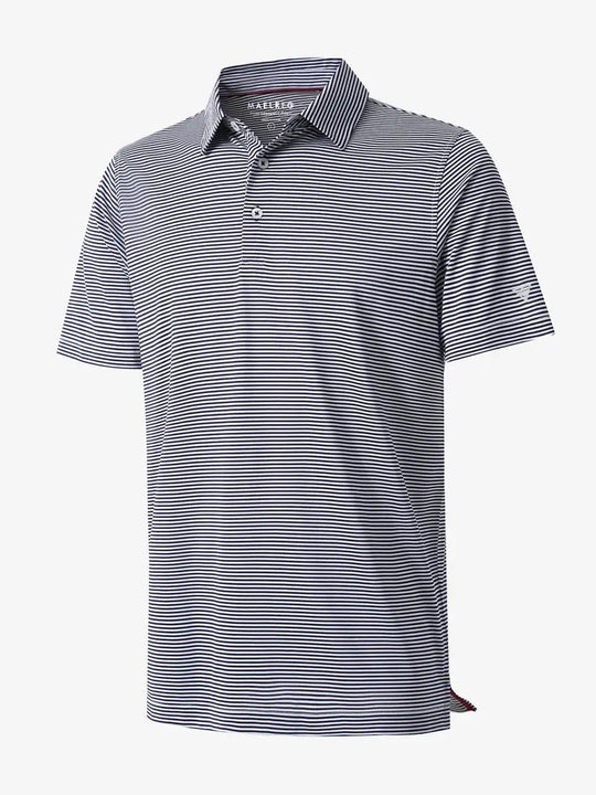 Performance Cooling Polo – 3D product view in Navy Stripe for kids