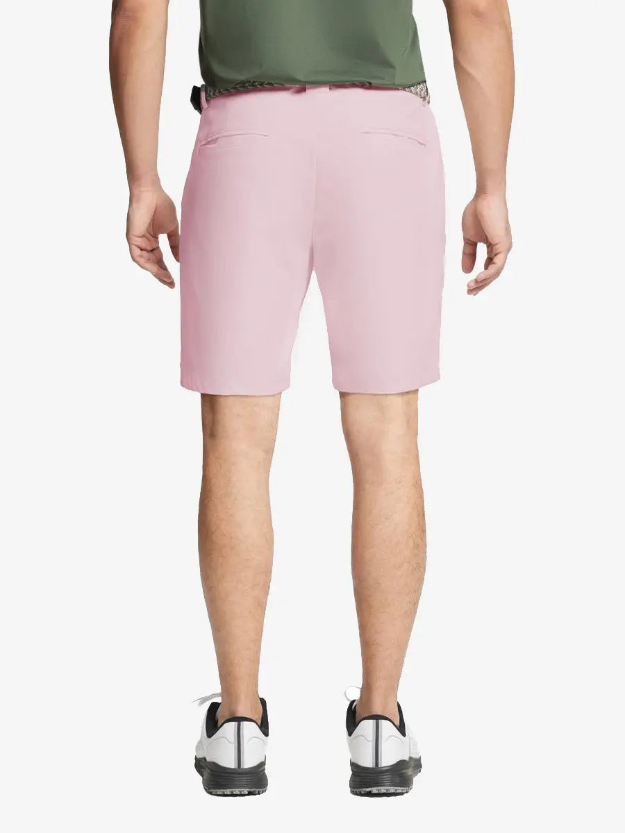 Back profile of Pink golf shorts – breathable and durable fit