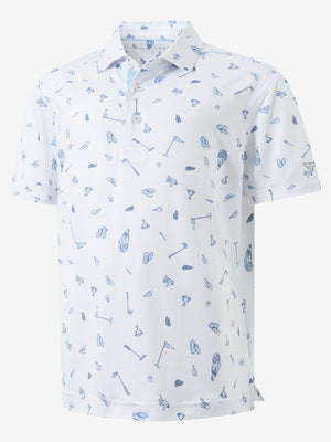 Youth Print Stretch Lightweight Polo Shirts