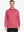Front half-body view of model wearing CRANBERRY Long Sleeve Solid Jersey Polo