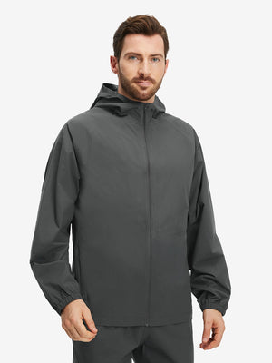 Chaqueta impermeable ligera para la lluvia con capucha
