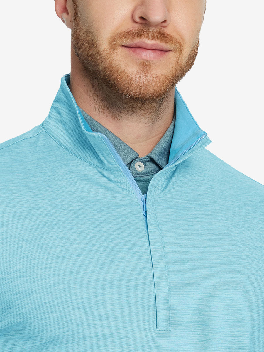 Heather Pinstripe Brushed Dry Fit Quarter Zip Pullover