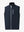 3D view of the navy windproof golf vest, showcasing its clean design and practical zippered pockets.