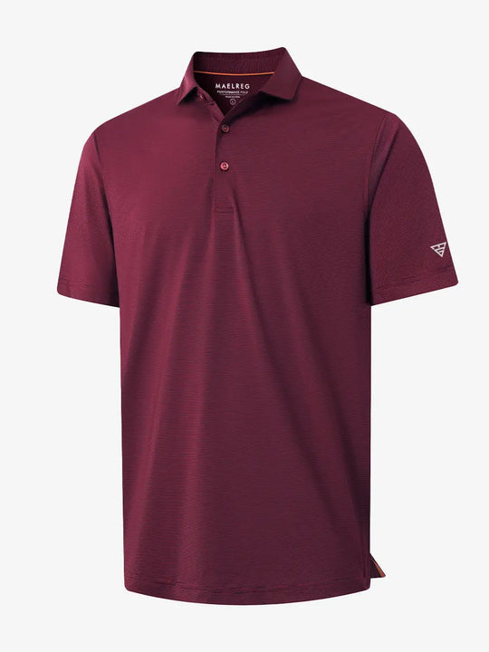 Folded RED STRIPE Pinstripe Jersey Performance Polo neatly displayed								
