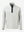 3D front view of the mock neck quarter button golf pullover in silver gray, sleek and modern design.