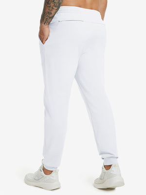 Water Resistant Comfy Fleece Golf Joggers in white, front lower body fit view