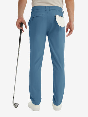 Pantalones de Golf Repelentes al Agua de Corte Clásico con Pliegue Frontal