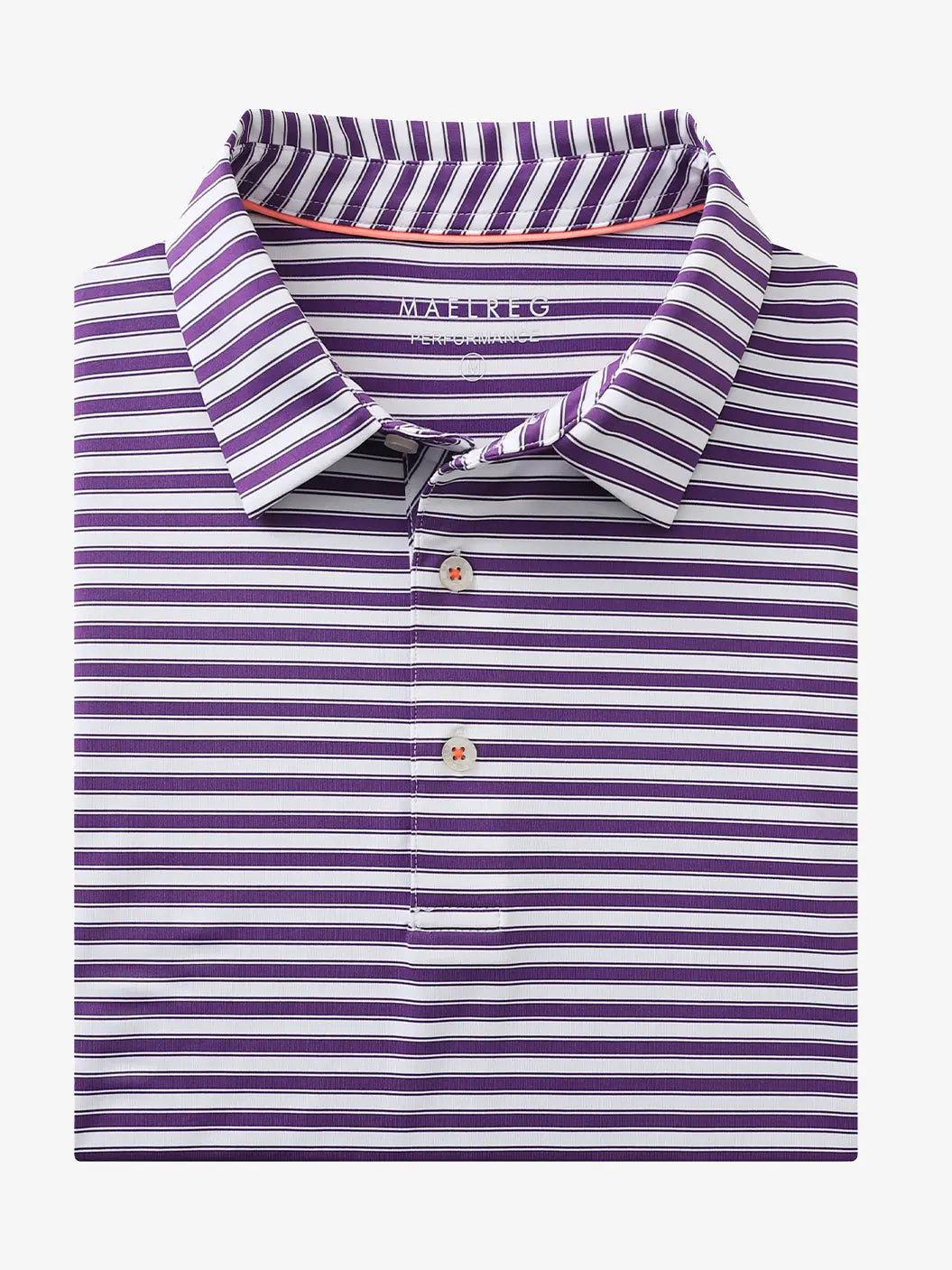 3D rendering highlighting Purple White Yarn Dyed Stripe Polo’s striped texture