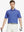 MAELREG Men's Performance Jersey Print Polo in Blue Wavy Line – front half-body with golf pose