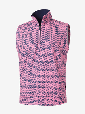 Full Print Quarter Zip Sleeveless Vest Pullover