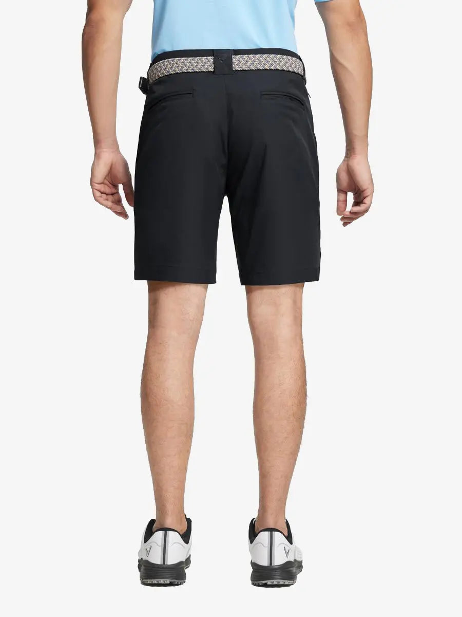 Back profile of Black golf shorts by MAELREG – breathable, durable fit