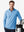 Model front upper body wearing presentation, dry fit athletic 1/4 zip sweatshirt in blue heather