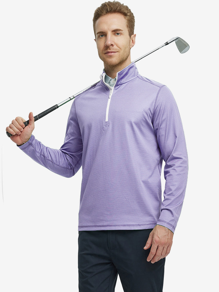 Pinstripe Quarter Zip Pullover