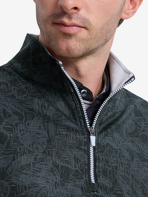 Full Print Quarter Zip Sleeveless Vest Pullover