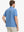 Back half-body view of SKY BLUE/PINK STRIPE Polo with relaxed sporty fit