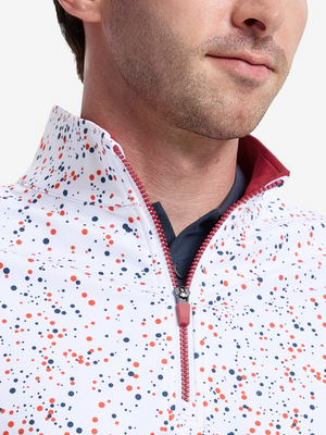 Full Print Quarter Zip Sleeveless Vest Pullover