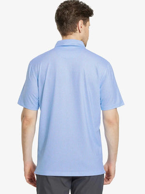 Back view of MAELREG Men's Performance Jersey Print Polo in Blue Red Diamond – athletic fit